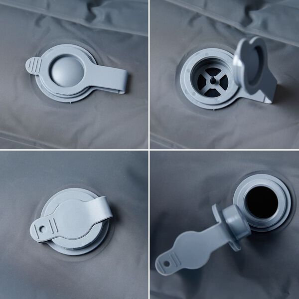 vidaXL Uppblásanleg Útilegudýna með Púða f. 2 manneskju Grár