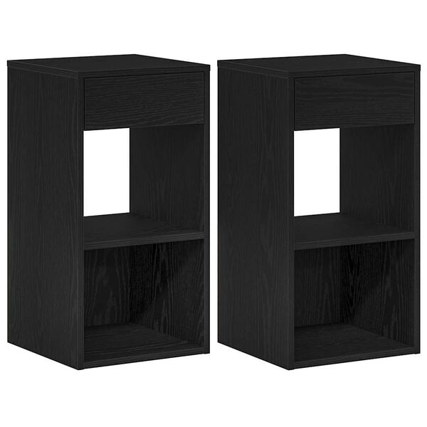 vidaXL n&aacute;ttbor&eth;ssk&aacute;par me&eth; sk&uacute;ffu 2 stk Black Oak 35x34x66,5 cm