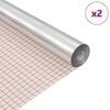 vidaXL Sj&aacute;lfkleybandi spegilstapet 90 x 100 cm 2 pcs Silfur PET