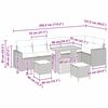 vidaXL Garðsófa sett 9 pcs Drapplitaður pólýrattan
