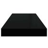 vidaXL Vegghengdar Hillur 2 stk. Svartar 60x23,5x3,8 cm MDF