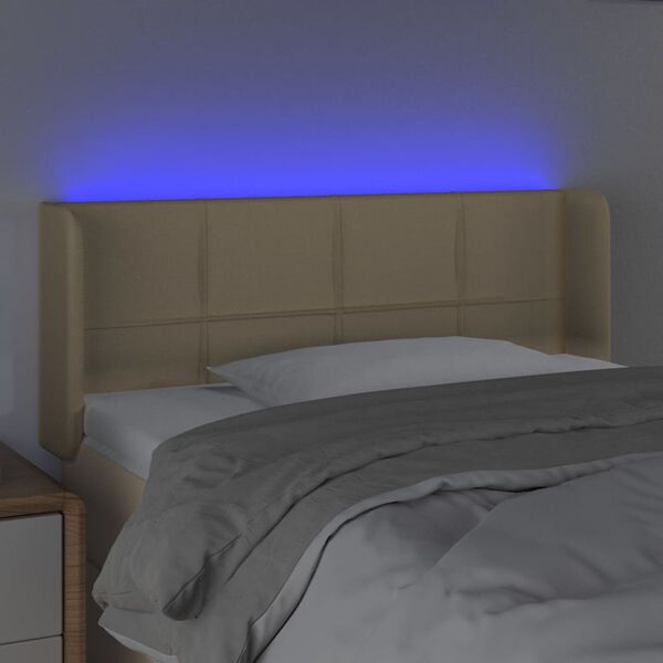 vidaXL LED h&ouml;fu&eth;gafl krem 83x16x78/88 cm Efni