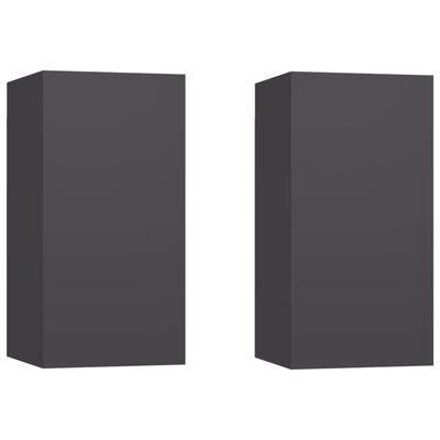 803331 vidaXL TV Cabinets 2 pcs Grey 30,5x30x60 cm Chipboard
