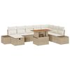 vidaXL Gar&eth;s&oacute;fa sett me&eth; geymslu 9 pcs Drapplita&eth;ur Poly rattan