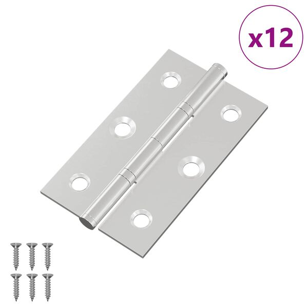 vidaXL L&aelig;sing Einlita 12 pcs Silfur 58 x 35 x 1 mm St&aacute;l