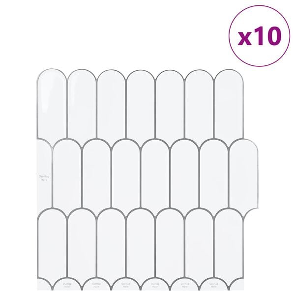 vidaXL Skreyti merki 10 pcs Hv&iacute;tt gr&aacute;tt 30 x 30 x 0,8 cm