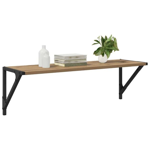 vidaXL Vegghyllur 2 pcs Artisan Eik 80 x 25 x 25,5 cm Samsettur vi&eth;ur