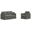 vidaXL S&oacute;fasett 2 pcs D&ouml;kk gr&aacute; 158 x 78 x 80 cm Flauel
