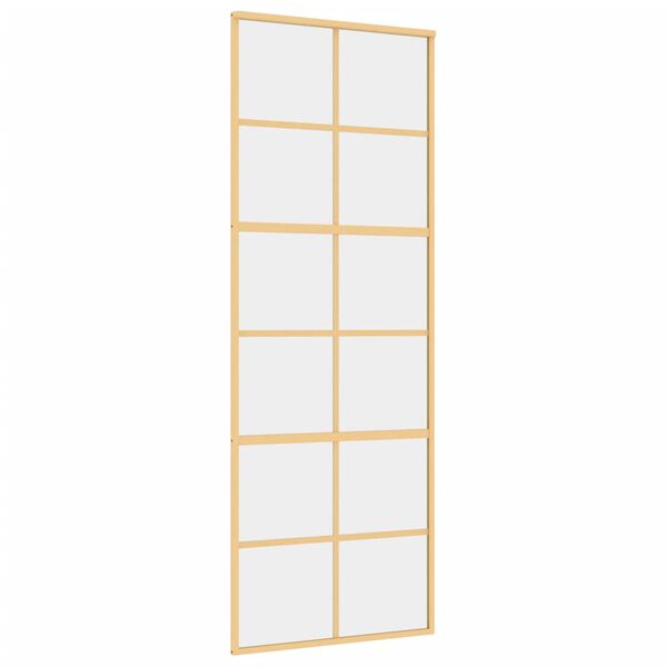 vidaXL Rennihurð Gyllt 76x205 cm Glært Hert Gler og Ál