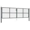 vidaXL M&ouml;skvagar&eth;hli&eth; &uacute;r galvaniseru&eth;u St&aacute;li 400x125 cm gr&aacute;tt