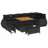 vidaXL Gar&eth;s&oacute;fa sett 9 pcs Svartur p&oacute;l&yacute;rattan