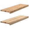 vidaXL gluggasyllur 2 stk &Oacute;me&eth;h&ouml;ndlu&eth; 80x30x2 cm gegnheil vi&eth;ar eik