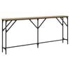 vidaXL Veggbor&eth; handverkseik 180 x 23 x 75 cm M&ouml;gu&eth; vi&eth;ur og m&aacute;lmur