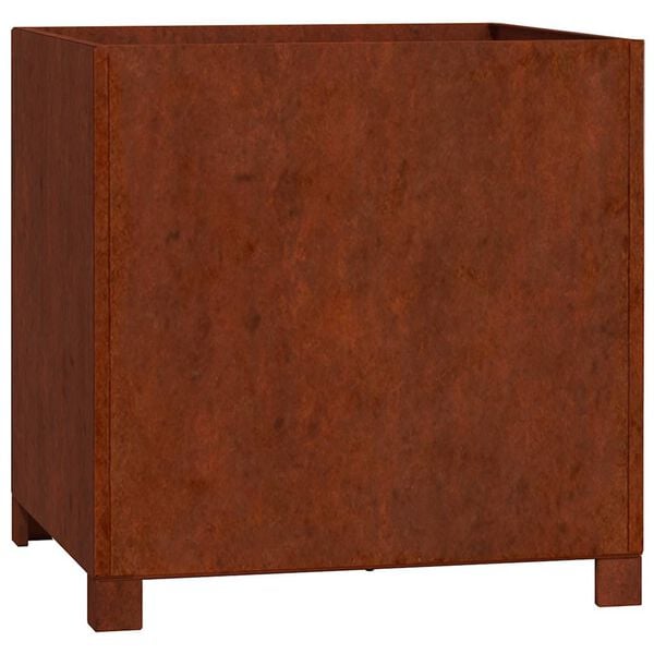 vidaXL Gr&oacute;&eth;ursetningu me&eth; f&oacute;tum Rusty 50x50x50 cm Corten St&aacute;l