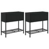 vidaXL Gr&oacute;&eth;urker me&eth; Hillu 2 stk 70x28x70 cm Svart P&oacute;l&yacute;rattan