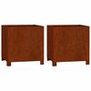 vidaXL Gr&oacute;&eth;ursett me&eth; F&oacute;tum 2 stk Ry&eth;ga&eth; 40x40x40 cm Corten St&aacute;l