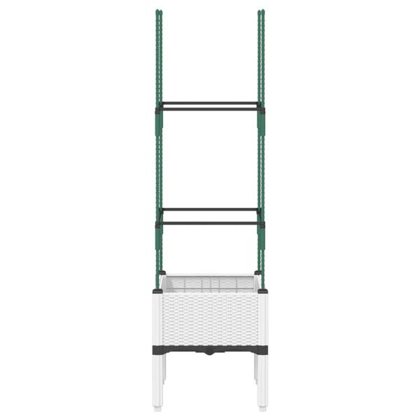 vidaXL Gróðurkassi með Rimlagrind 40x40x142,5 cm Hvítt PP