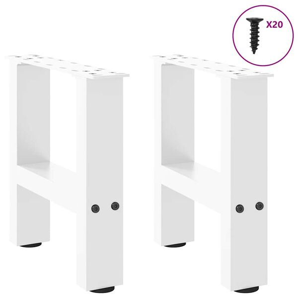 vidaXL kaffibor&eth;sf&aelig;tur hv&iacute;tir 2 stk 40x(30-31) cm st&aacute;l