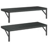 vidaXL Vegghillur 2 stk. 75x30 cm Svart Ry&eth;fr&iacute;tt St&aacute;l
