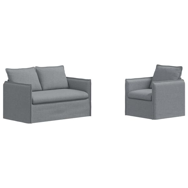 vidaXL S&oacute;fi 2 pcs Lj&oacute;sgr&aacute;r 136 x 82 x 85 cm d&uacute;kur
