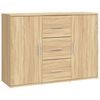vidaXL Skenkur Reyklitu&eth; Eik 91x29,5x65 cm Samsettur Vi&eth;ur
