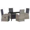 vidaXL Gar&eth;ur bor&eth;sett me&eth; p&uacute;&eth;i 5 pcs Gr&aacute;r p&oacute;l&yacute;rattan