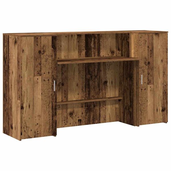 vidaXL Móttökuborð Gamall viður 180x50x103,5 cm Engineered Wood