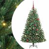 vidaXL Gervi hengdu j&oacute;latr&eacute; me&eth; 150 LED Gr&aelig;nn 150 cm PVC og m&aacute;lmur