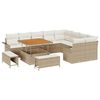 vidaXL Gar&eth;s&oacute;fa sett me&eth; p&uacute;&eth;i 12 pcs Drapplita&eth;ur p&oacute;l&yacute;rattan