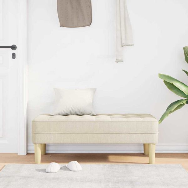 vidaXL Bekkur me&eth; p&uacute;&eth;i linen 113 x 57 x 39 cm d&uacute;kur