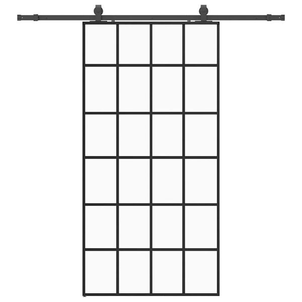 vidaXL rennihur&eth; me&eth; v&eacute;lb&uacute;na&eth;arsetti Svart 102x205 cm ESG Gler