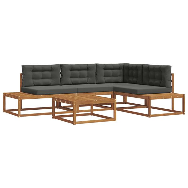 vidaXL &Uacute;ti s&oacute;fasett 5 Stykki N&aacute;tt&uacute;rulegt og Antrac&iacute;t