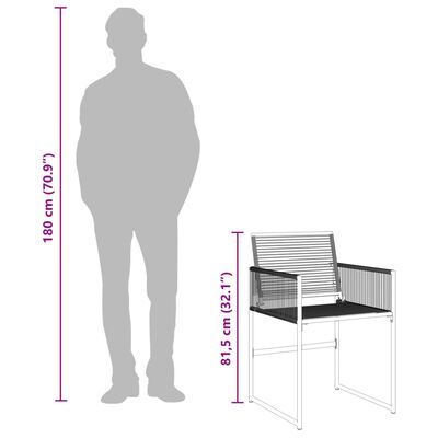 vidaXL 5 Hluta Garðborðstofusett Svart Pólýrattan