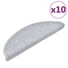 vidaXL Stigamottur 10 stk 56x17x3 cm lj&oacute;sgr&aacute;r h&aacute;lfhringlaga