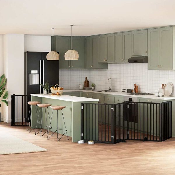 vidaXL hundahli&eth; me&eth; hur&eth; sem h&aelig;gt er a&eth; brj&oacute;ta saman 6 pl&ouml;tur 480 cm