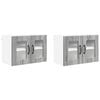 vidaXL Eldh&uacute;s sk&aacute;pur 2 pcs Gr&aacute;r Sonoma 60 x 31 x 40 cm Samsettur vi&eth;ur