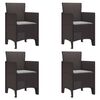 vidaXL Gar&eth;st&oacute;ll me&eth; p&uacute;&eth;i 4 pcs Br&uacute;nn 53 x 49 x 85 cm P&oacute;l&yacute;pr&oacute;p&yacute;len