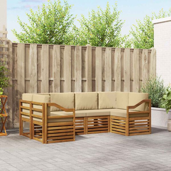 vidaXL Sofav&ouml;ruuppsettning me&eth; p&uacute;&eth;i 6 pcs N&aacute;tt&uacute;rulegur Hrein akas&iacute;utr&eacute;