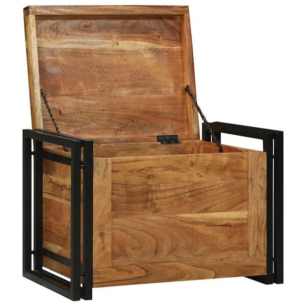 vidaXL Geymslukassi Br&uacute;nn og svartur 60 x 40 x 41 cm Hrein akas&iacute;utr&eacute;