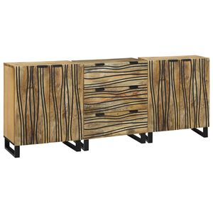 vidaXL Ba&eth;herbergismublasett me&eth; sk&uacute;ffu 3 pcs Br&uacute;nn Samsettur vi&eth;ur