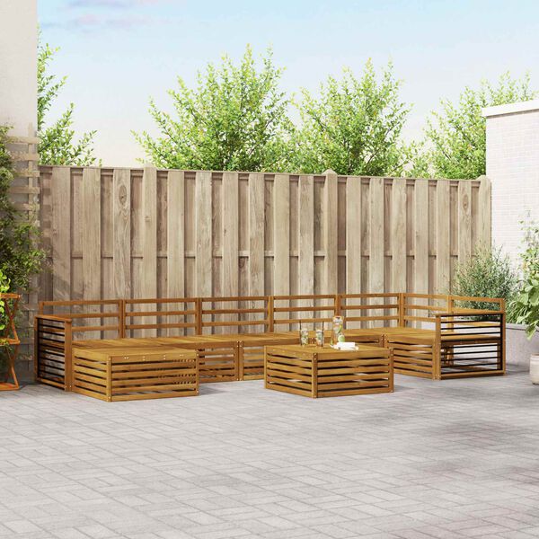 vidaXL S&oacute;fasett 8 pcs N&aacute;tt&uacute;rulegur Hrein akas&iacute;utr&eacute;