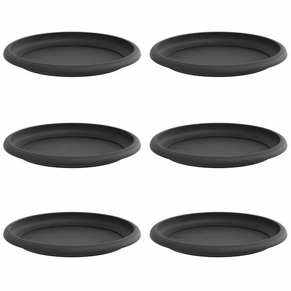 vidaXL Hringlaga bl&oacute;mask&aacute;lar 6 pcs Svartur &Oslash; 19 x 2 cm Plast