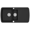 142946 vidaXL Granite Kitchen Sink Double Basin Black