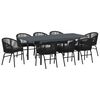 vidaXL Gar&eth;ur bor&eth;sett 9 pcs Svartur p&oacute;l&yacute;rattan
