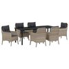 vidaXL Gar&eth;ur bor&eth;sett me&eth; p&uacute;&eth;i 7 pcs Lj&oacute;sgr&aacute;r p&oacute;l&yacute;rattan