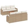 vidaXL Gar&eth;s&oacute;fa sett me&eth; p&uacute;&eth;i 7 pcs Drapplita&eth;ur p&oacute;l&yacute;rattan