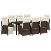vidaXL Gar&eth;ur bor&eth;sett me&eth; p&uacute;&eth;i 9 pcs Br&uacute;nn p&oacute;l&yacute;rattan