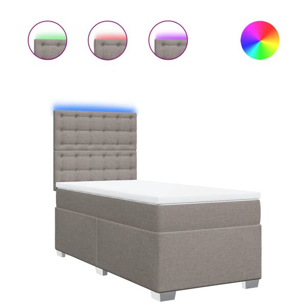 vidaXL H&oacute;lfa&eth; Springr&uacute;m me&eth; D&yacute;nu Br&uacute;ngr&aacute;tt 80x200 cm Tauefni