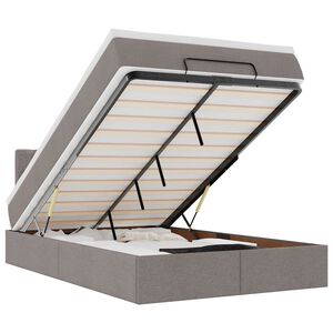 vidaXL Ottoman R&uacute;m me&eth; D&yacute;nu & LED Taupe 120x190cm Efni