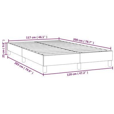 vidaXL Rúmgrind Dökkbláar 120x200 cm Flauel